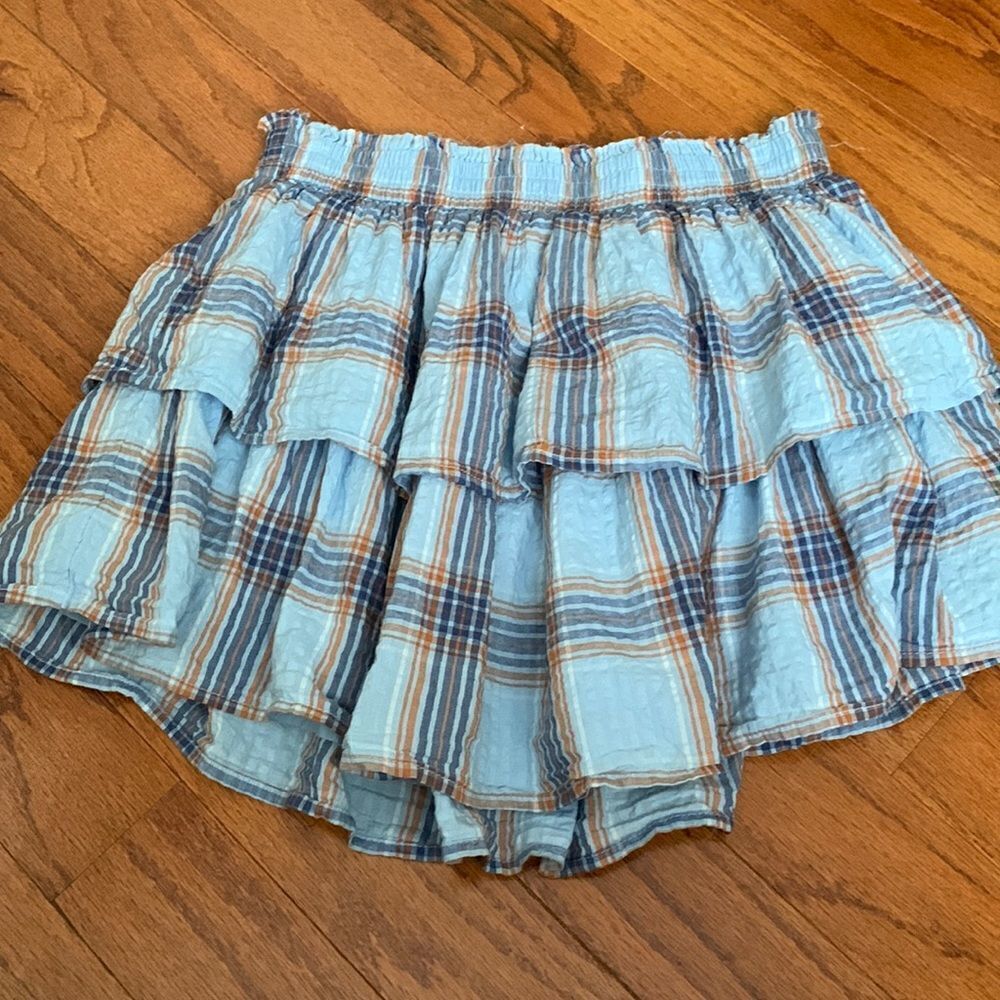 Aerie Size Small tiered blue & orange ruffle skirt